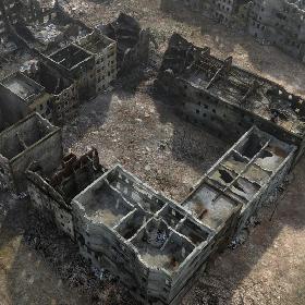 Ruined City Warsaw WW2 1939 model